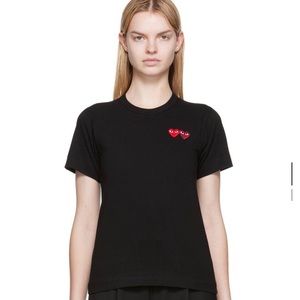 COMME DES GARÇONS PLAY Cotton Double Heart T-Shirt